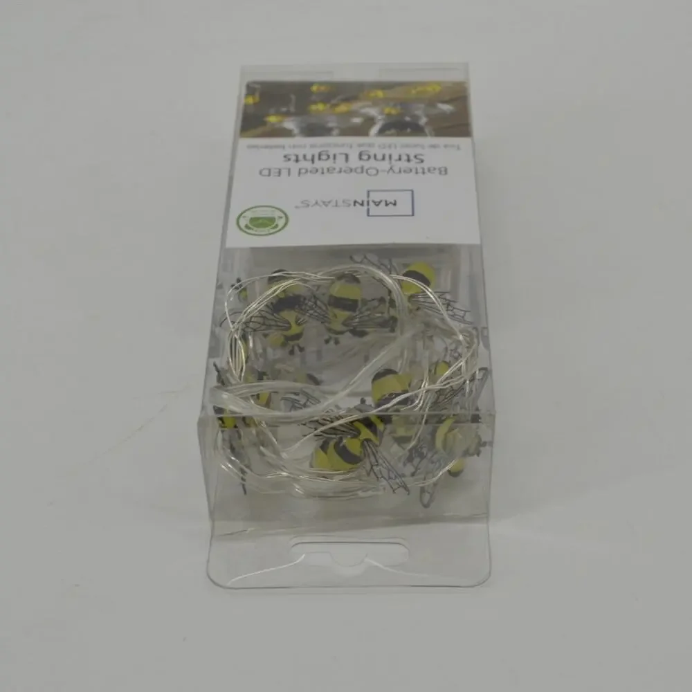 Mainstays Honey Bee Yellow String Light Battery Operated